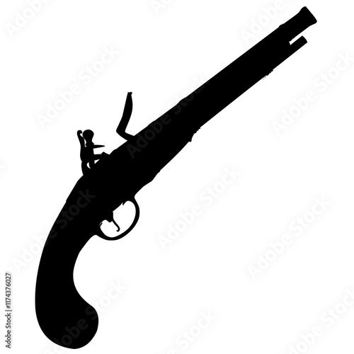 Pistol icon in black style isolated on white background. England country symbol stock vector illustration. photo