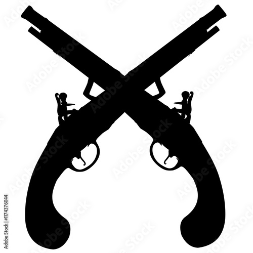 Pistol icon in black style isolated on white background. England country symbol stock vector illustration. photo