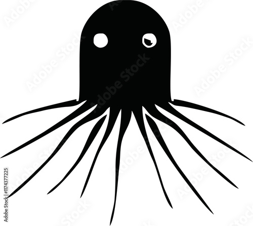 Zooplankton black silhouette, flat vector illustration isolated on white background. Collection of microscopic plankton, inhabitants of underwater life - ocean, sea and freshwater