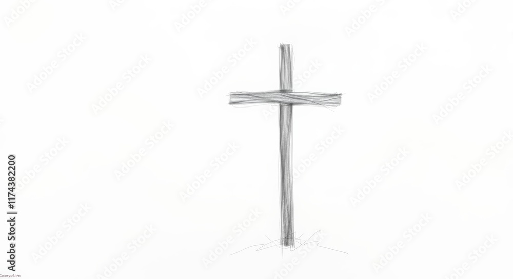 Naklejka premium pencil art of Christian cross