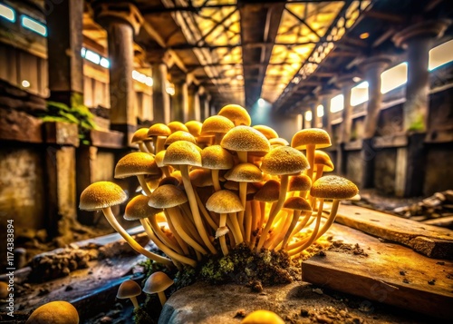 Golden Teacher Mushroom Grow Kit Urban Exploration Photography - Psychedelic Fungi Medicine Research photo