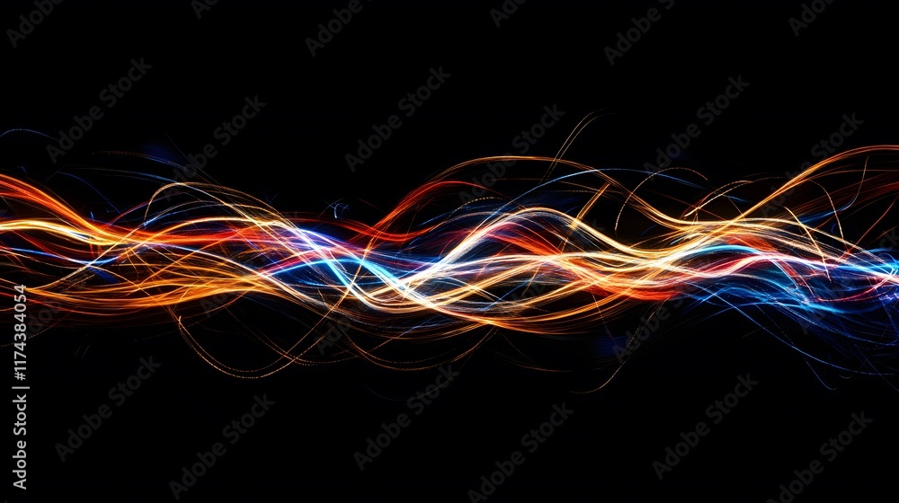 Glowing Abstract Lines with Dynamic Colorful Waves Glowing Abstract Lines with Dynamic Colorful Waves