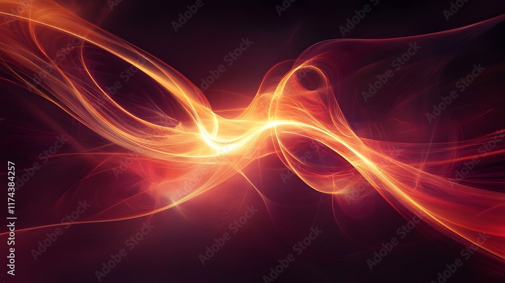 Dynamic energy flow abstract art digital creation vivid colors dark background visual concept for modern design