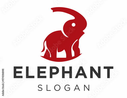 The logo design is about Elephan and was created using the Corel Draw 2018 application with a white background.