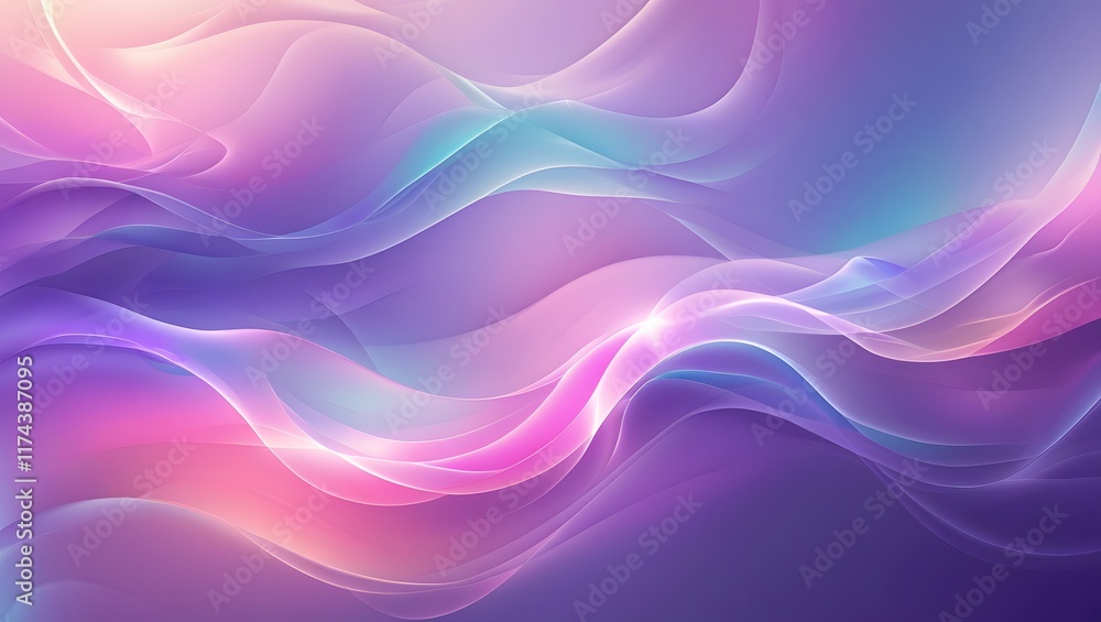 Soft and fluid gradient waves in vibrant hues of purple, pink, and blue, perfect for digital artwork, presentations, or website banners. Soft and fluid gradient waves in vibrant hues of purple, pink, and blue, perfect for digital artwork, presentations, or website banners.
