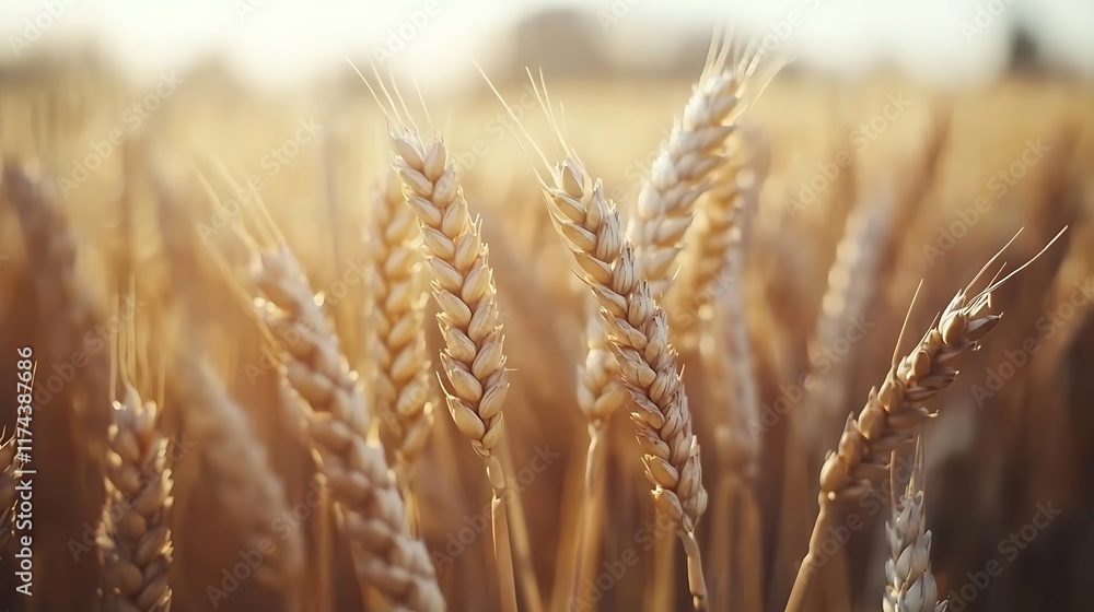 Wheat field. Ears of golden wheat close up. Rich harvest Concept. Wheat field. Ears of golden wheat close up. Rich harvest Concept.