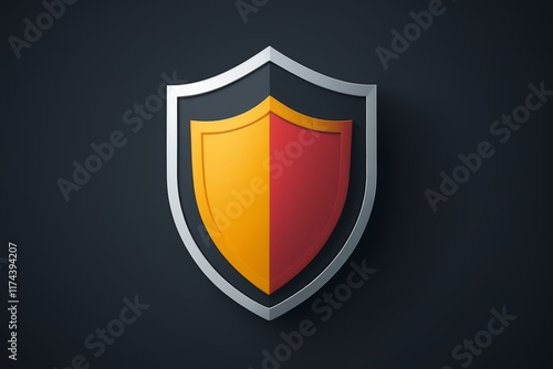 Free Download a close up of a shield with a red and yellow stripe - GFXLoad