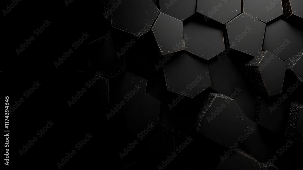 Dark Hexagon Abstract Background 3D Render Geometric Minimalist Futuristic Design Dark Hexagon Abstract Background 3D Render Geometric Minimalist Futuristic Design
