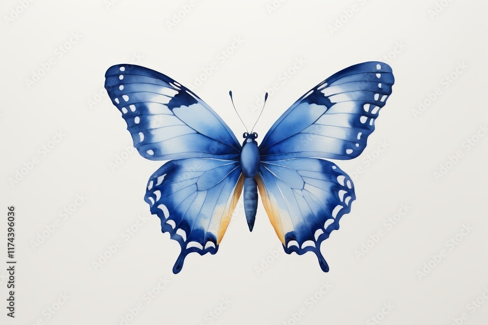 Fototapeta premium there is a blue butterfly with white spots on its wings
