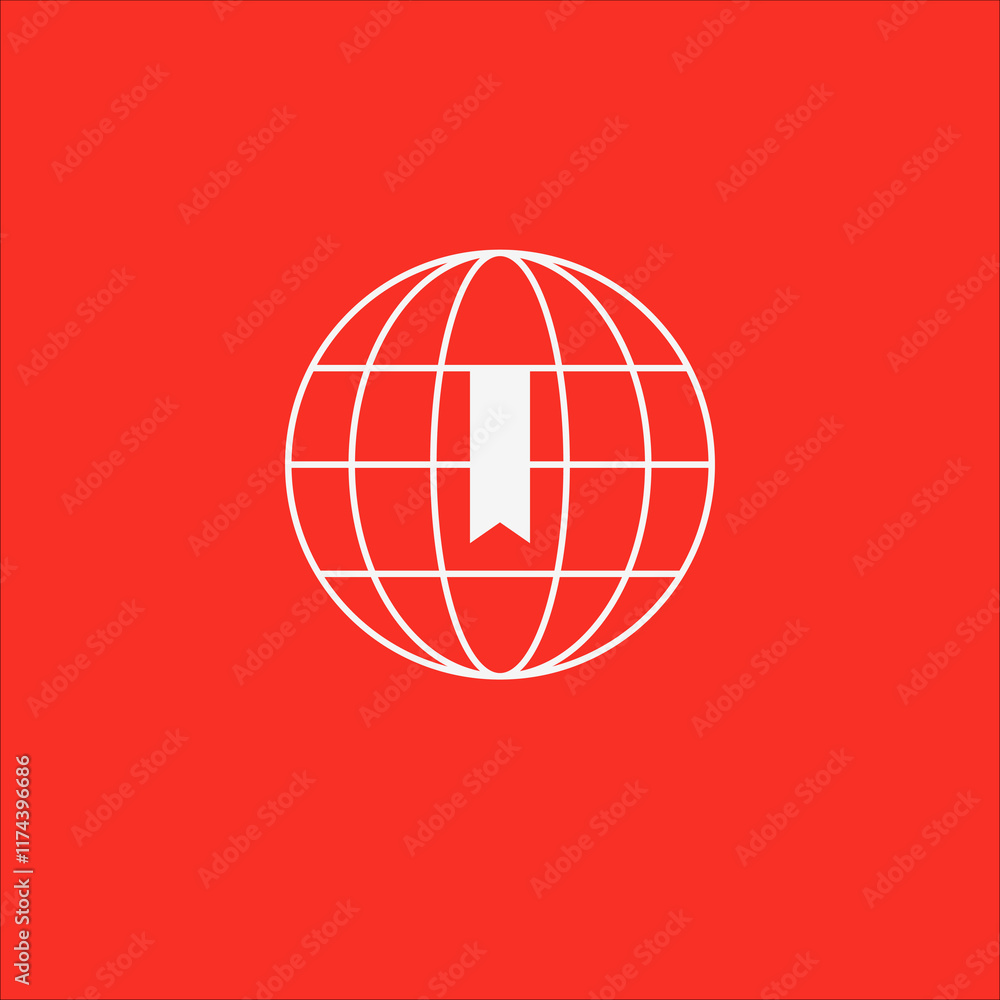 A globe icon vector illustration with bookmark symbol. This is can symbolizes world knowledge or international education network. A globe icon vector illustration with bookmark symbol. This is can symbolizes world knowledge or international education network.