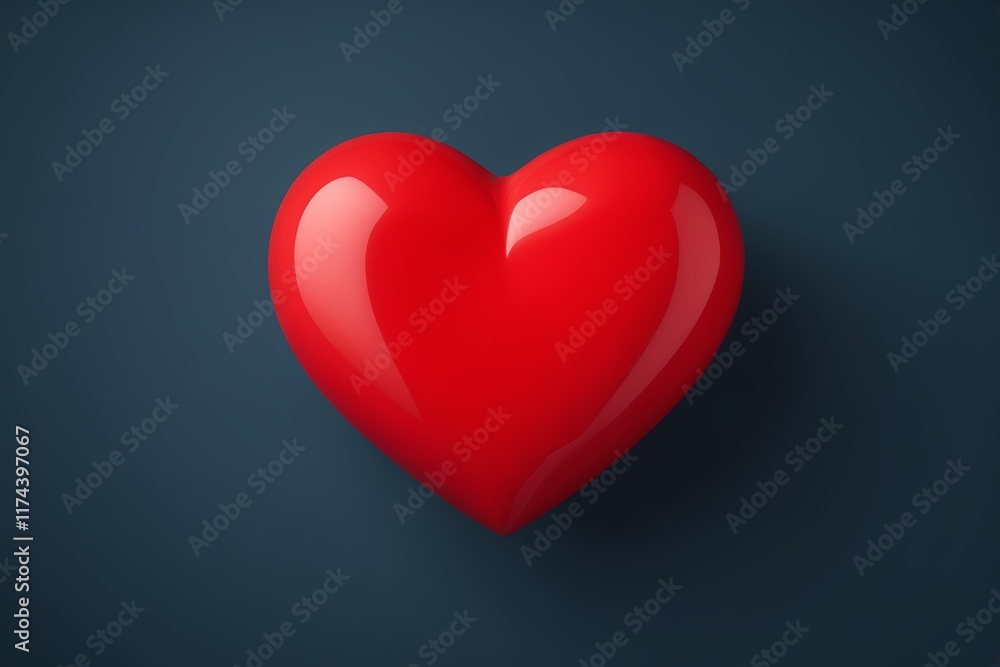 a red heart on a dark background with a shadow a red heart on a dark background with a shadow