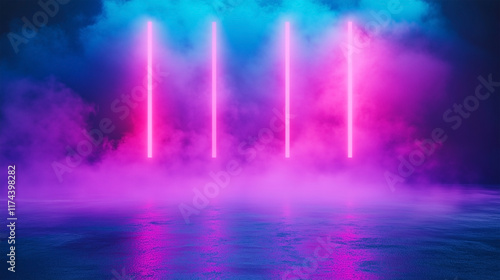 Wallpaper Mural A blue and purple background with smoke and lights Torontodigital.ca