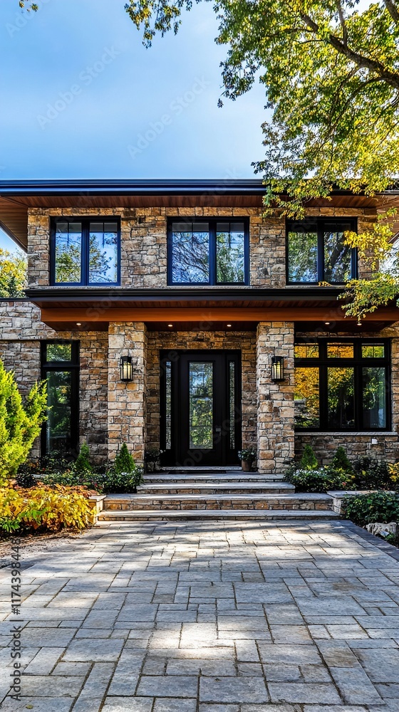 Modern Stone House Exterior: Elegant Home Design Modern Stone House Exterior: Elegant Home Design