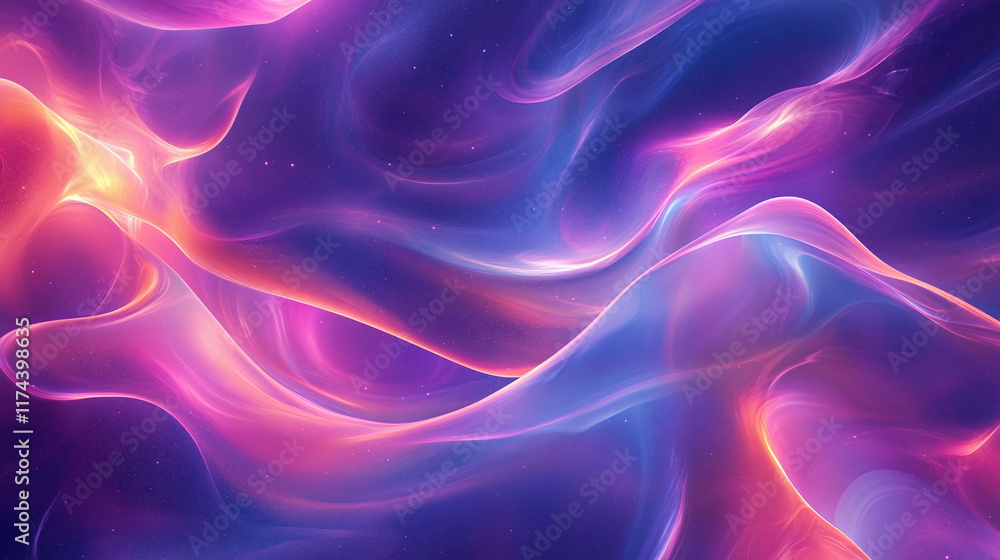 Obraz premium Abstract universe light background wallpaper, outer space or cosmos galaxy glow, astronomy science night sky illustration, fantasy blue nebula, infinity, gradient, poster.