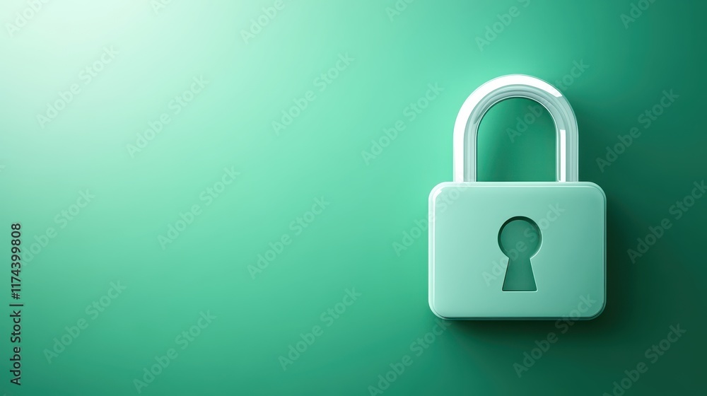 Enhanced security, white padlock on green background symbolizing data protection, privacy and encryption Enhanced security, white padlock on green background symbolizing data protection, privacy and encryption