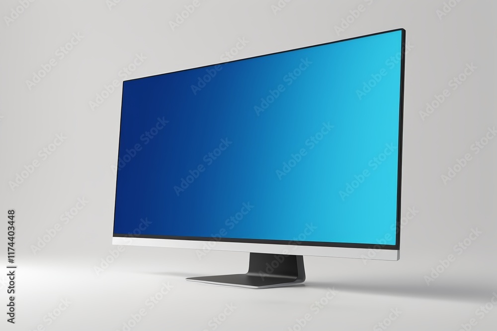 arafed computer monitor with blue screen on a white surface arafed computer monitor with blue screen on a white surface