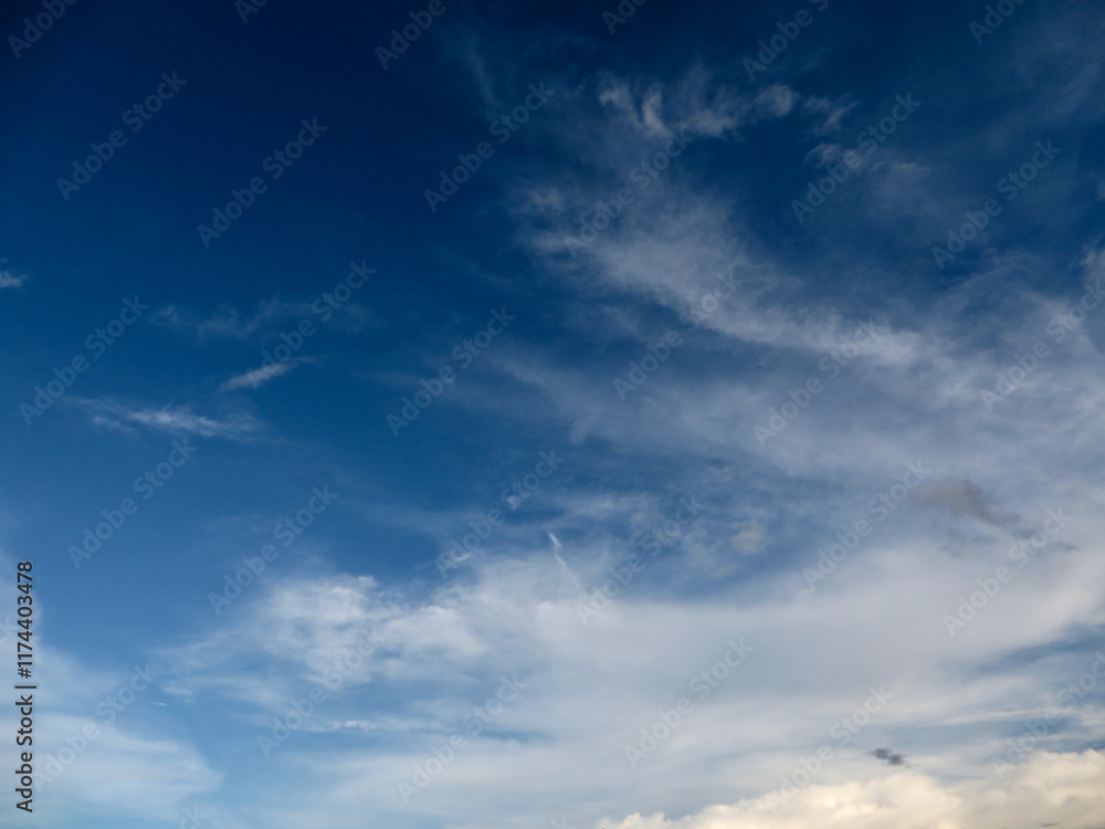 Serene Azure Sky with Whispery Clouds - A Tranquil Natural Canvas in Dong Hoi, Quang Binh, Vietnam Serene Azure Sky with Whispery Clouds - A Tranquil Natural Canvas in Dong Hoi, Quang Binh, Vietnam
