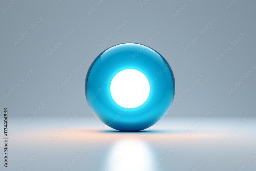 there is a blue ball with a light in it on a table there is a blue ball with a light in it on a table