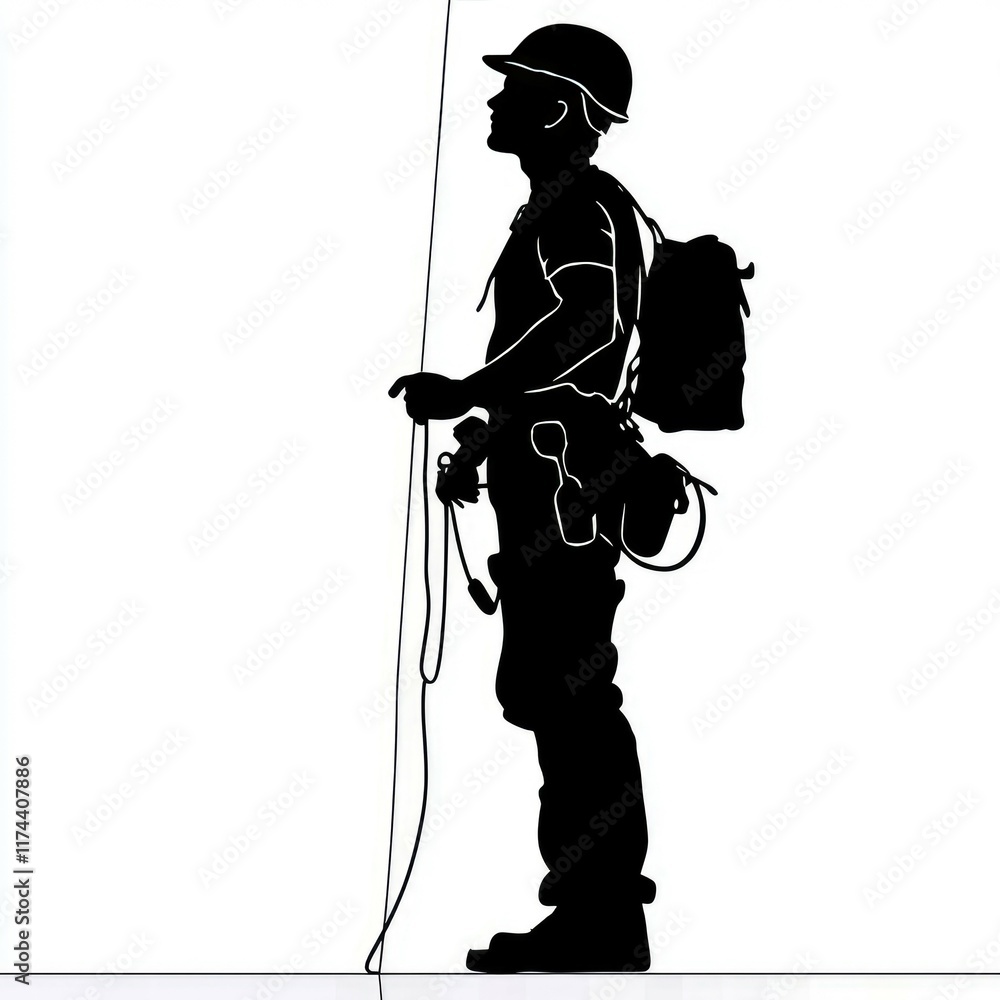 Obraz premium Silhouette of a Climber