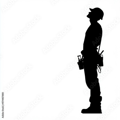 Silhouette of a Determined Worker