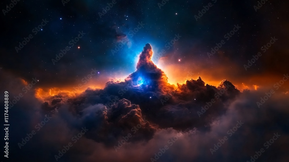 Stunning Celestial Tapestry: Cosmic Nebula in Vibrant Hues Stunning Celestial Tapestry: Cosmic Nebula in Vibrant Hues