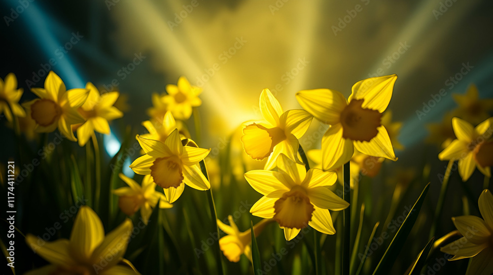 Fototapeta premium daffodils in the wind ganearive.ai