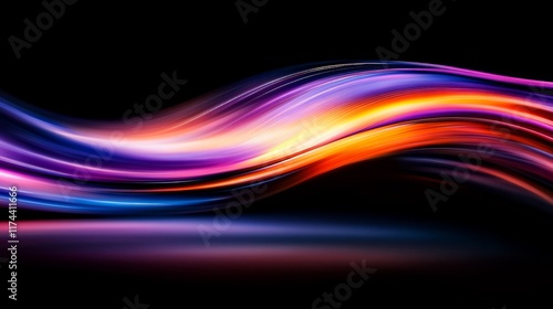 Abstract Colorful Swirling Wave Design, Vibrant Hues and Dynamic Flow