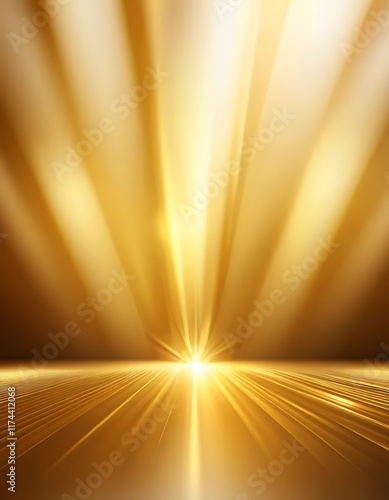 Golden Rays of Light Converge on Horizon photo