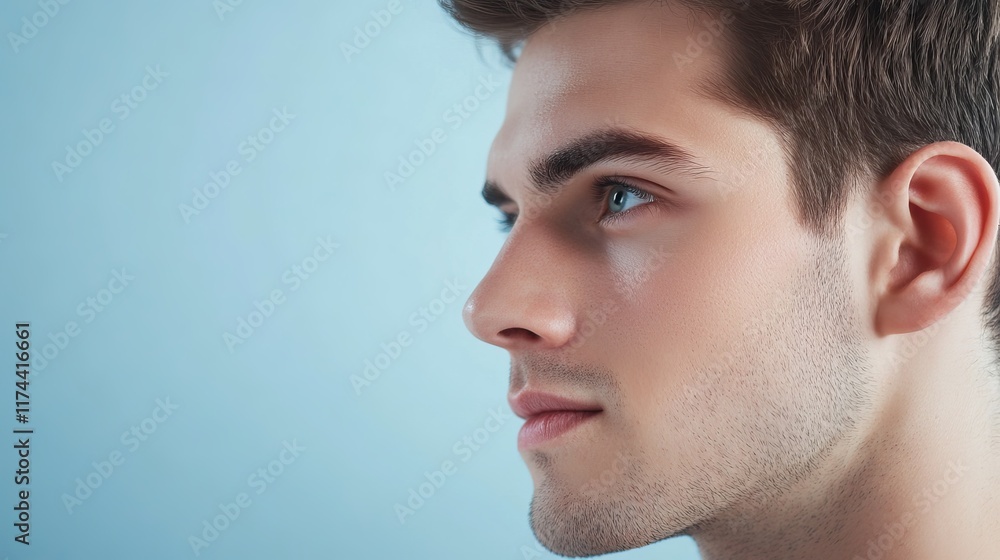 Before and After Images of Male Ear Reshaping Procedure with Side Profile View