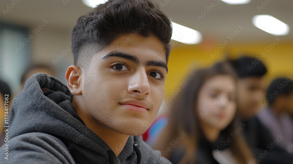Engaged Student in Classroom Setting Actively Participating in Learning Environment Engaged Student in Classroom Setting Actively Participating in Learning Environment