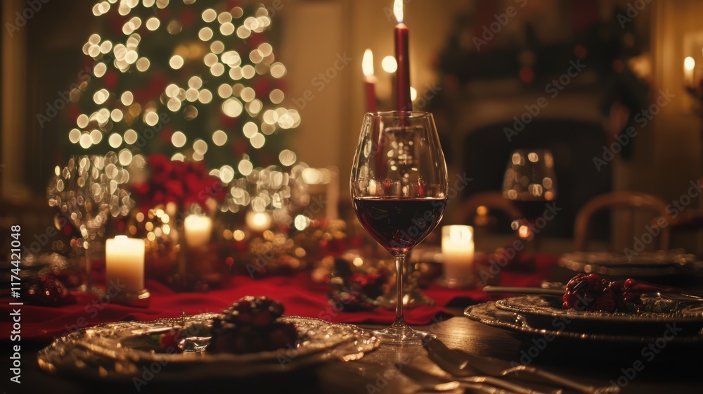 red wine, dinner table concept red wine, dinner table concept