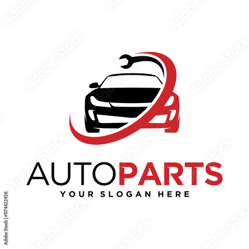 Automotive-themed logo showcasing gears and tools, perfect for car repair branding.