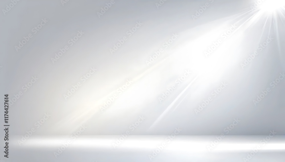 Light Beam Illuminates Empty Grey Studio Space Light Beam Illuminates Empty Grey Studio Space