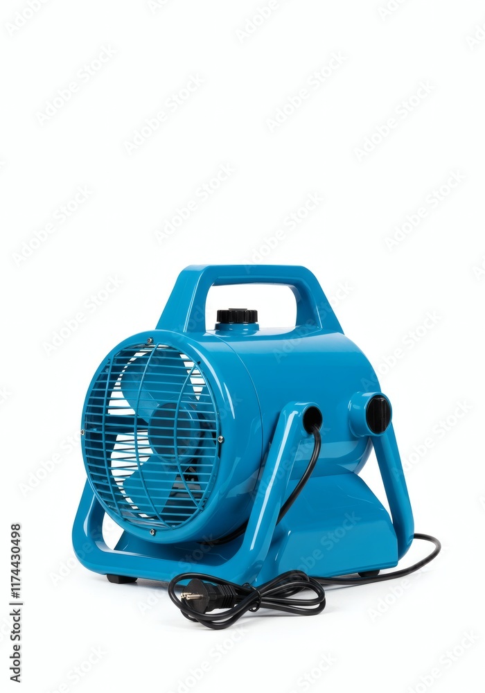 Powerful Blue Portable Electric Fan with Handle Ideal for Home or Workshop Use Powerful Blue Portable Electric Fan with Handle Ideal for Home or Workshop Use