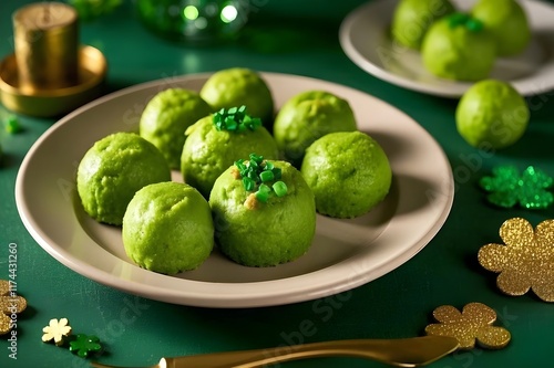 peas on a plate st patrick day background