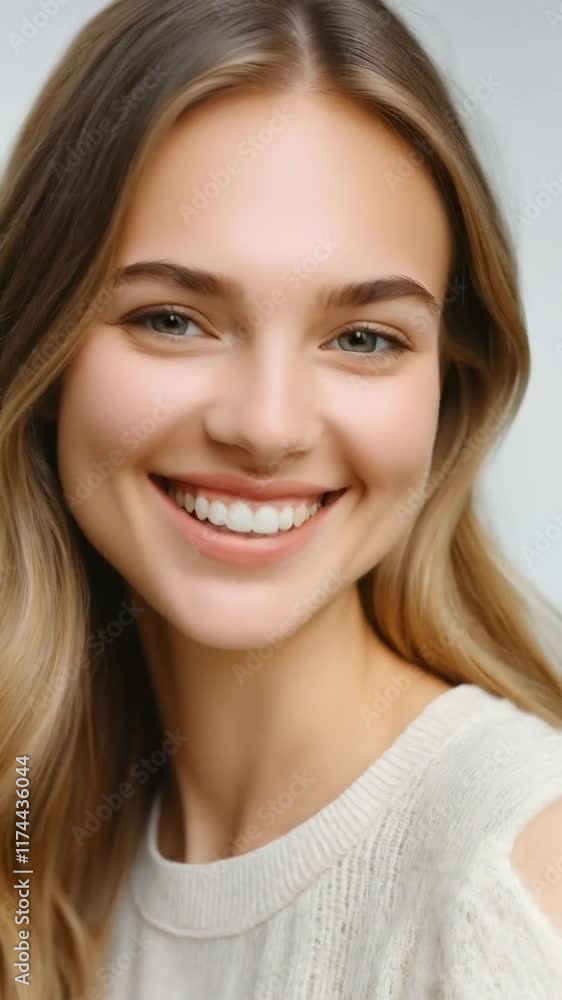 woman smiling at camera on a white background
woman smiling at camera on a white background