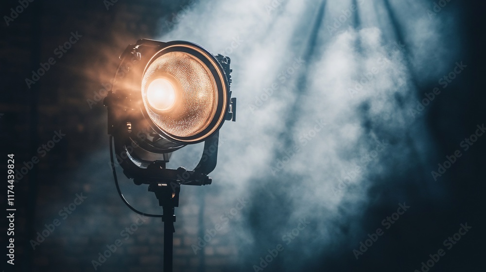 A spotlight illuminating smoke, creating a dramatic atmosphere. A spotlight illuminating smoke, creating a dramatic atmosphere.