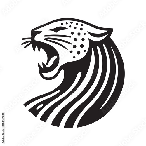 2d leopard logo with white background photo