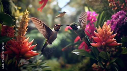 Hummingbirds in a Tropical Paradise: A Vivid Encounter