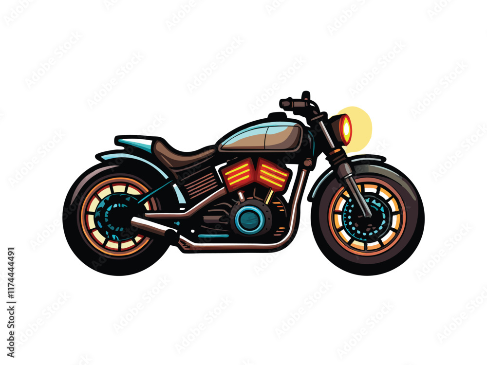 A stylized vector illustration of a motorcycle with a unique and adaptable design, showcasing innovative features and possibilities. A stylized vector illustration of a motorcycle with a unique and adaptable design, showcasing innovative features and possibilities.