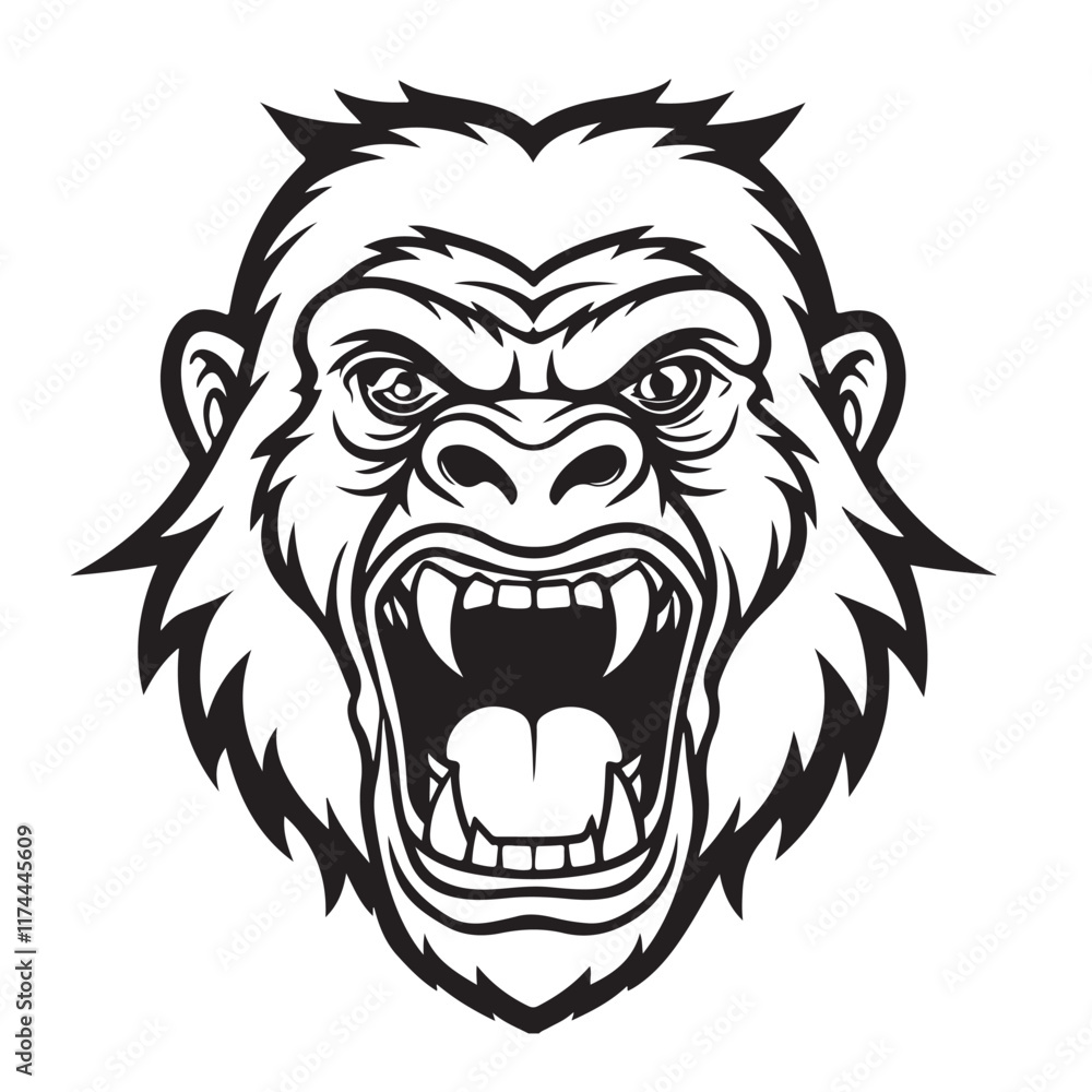 Obraz premium A gorilla head vector artwork illustration