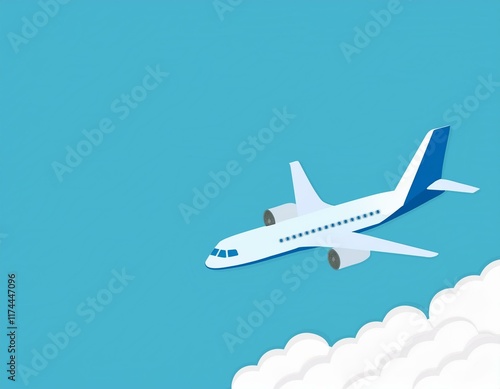Wallpaper Mural 飛行機が空を飛んでいるイラスト Torontodigital.ca