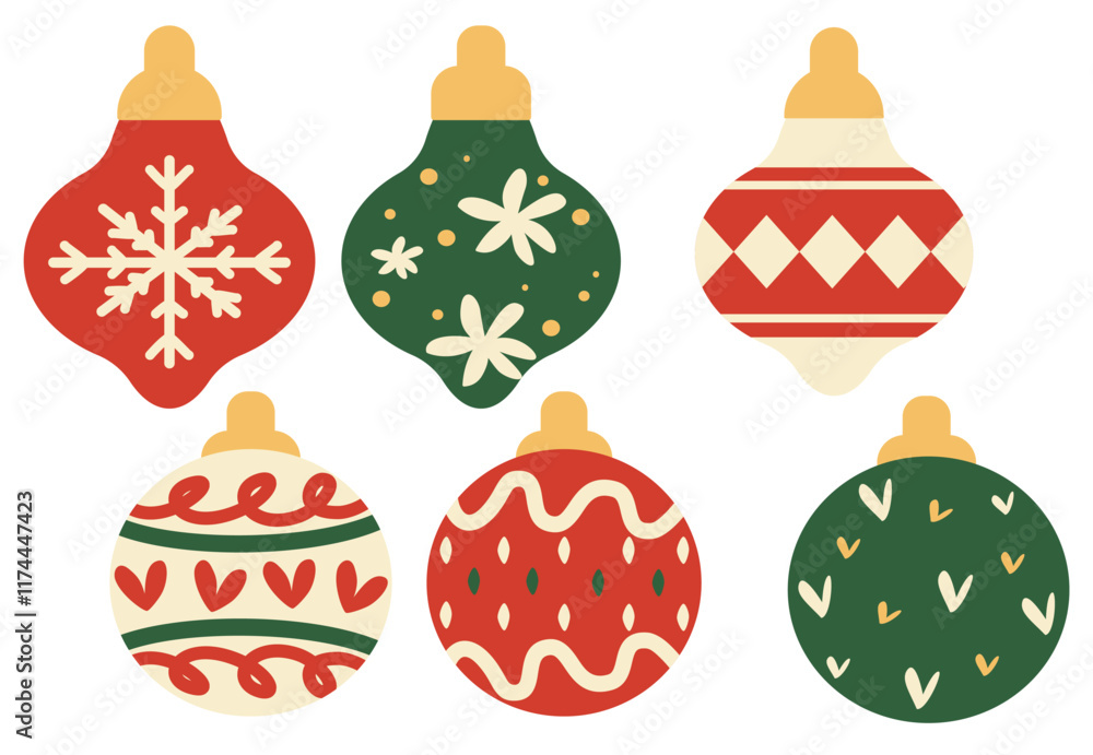 Vibrant Christmas illustration featuring festive ornaments and holiday decor, perfect for greeting cards, seasonal designs, and celebrating the winter holiday spirit with colorful vector art. Vibrant Christmas illustration featuring festive ornaments and holiday decor, perfect for greeting cards, seasonal designs, and celebrating the winter holiday spirit with colorful vector art.