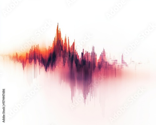 Abstract sound wave illustration with vibrant colors and dynamic shapes. photo