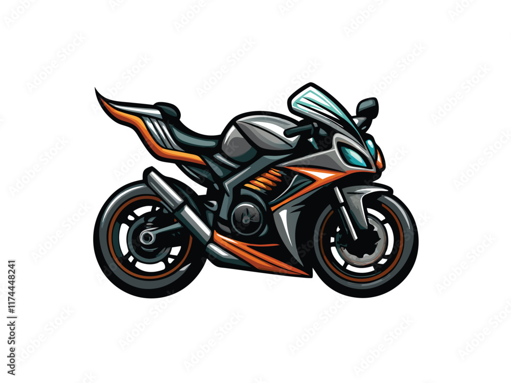Create a detailed vector illustration of a classic sport motorcycle featuring a carburetor. Include realistic details like the engine, exhaust, and suspension. Create a detailed vector illustration of a classic sport motorcycle featuring a carburetor. Include realistic details like the engine, exhaust, and suspension.