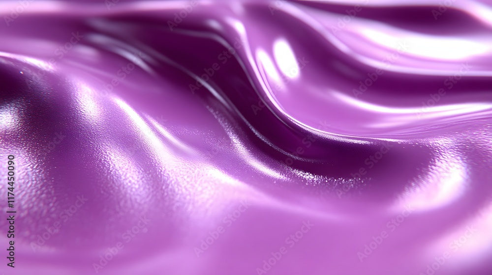 Fototapeta premium Abstract purple liquid flowing, shiny surface, smooth texture, elegant wave.