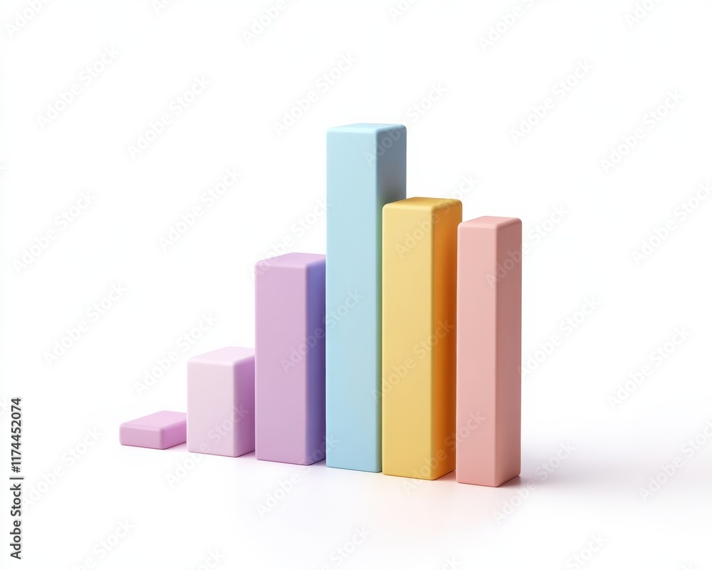 Colorful bar graph representing growth and progress in a modern business setting. Colorful bar graph representing growth and progress in a modern business setting.