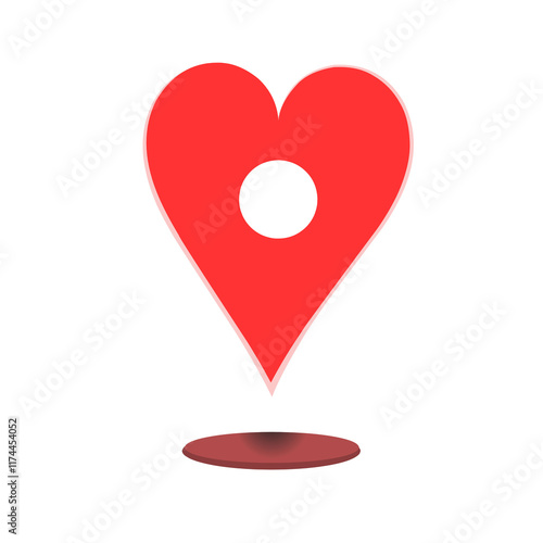 red heart on a white background