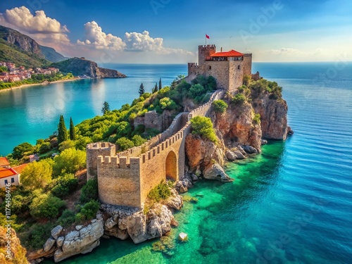 Alanya Fortress: Majestic Castle on a Clifftop Overlooking the Turquoise Sea