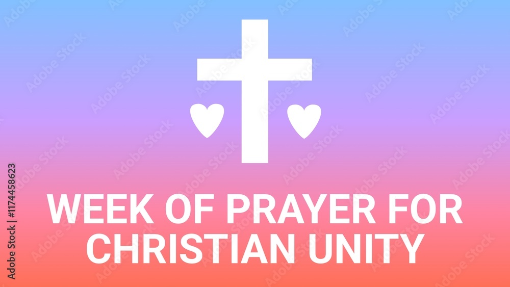 Fototapeta premium Week of Prayer for Christian Unity web banner design illustration 